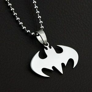 Stainless Steel Batman Necklace 19" Ball Chain
